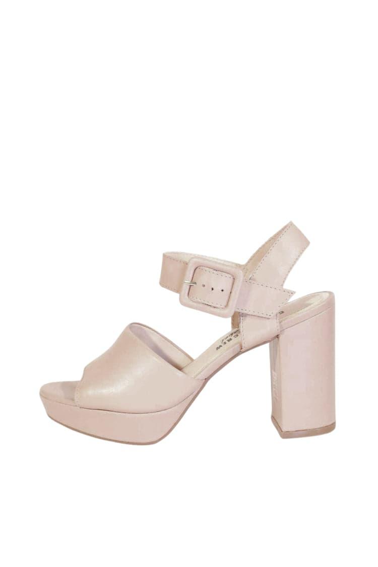 Rose Leather Platform Heels Product Image