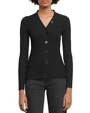 Sandro Gabrielle Ribbed Knit Cardigan Product Image
