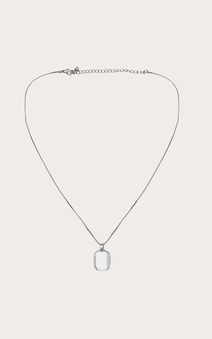 Silver Square Pendant Necklace Product Image