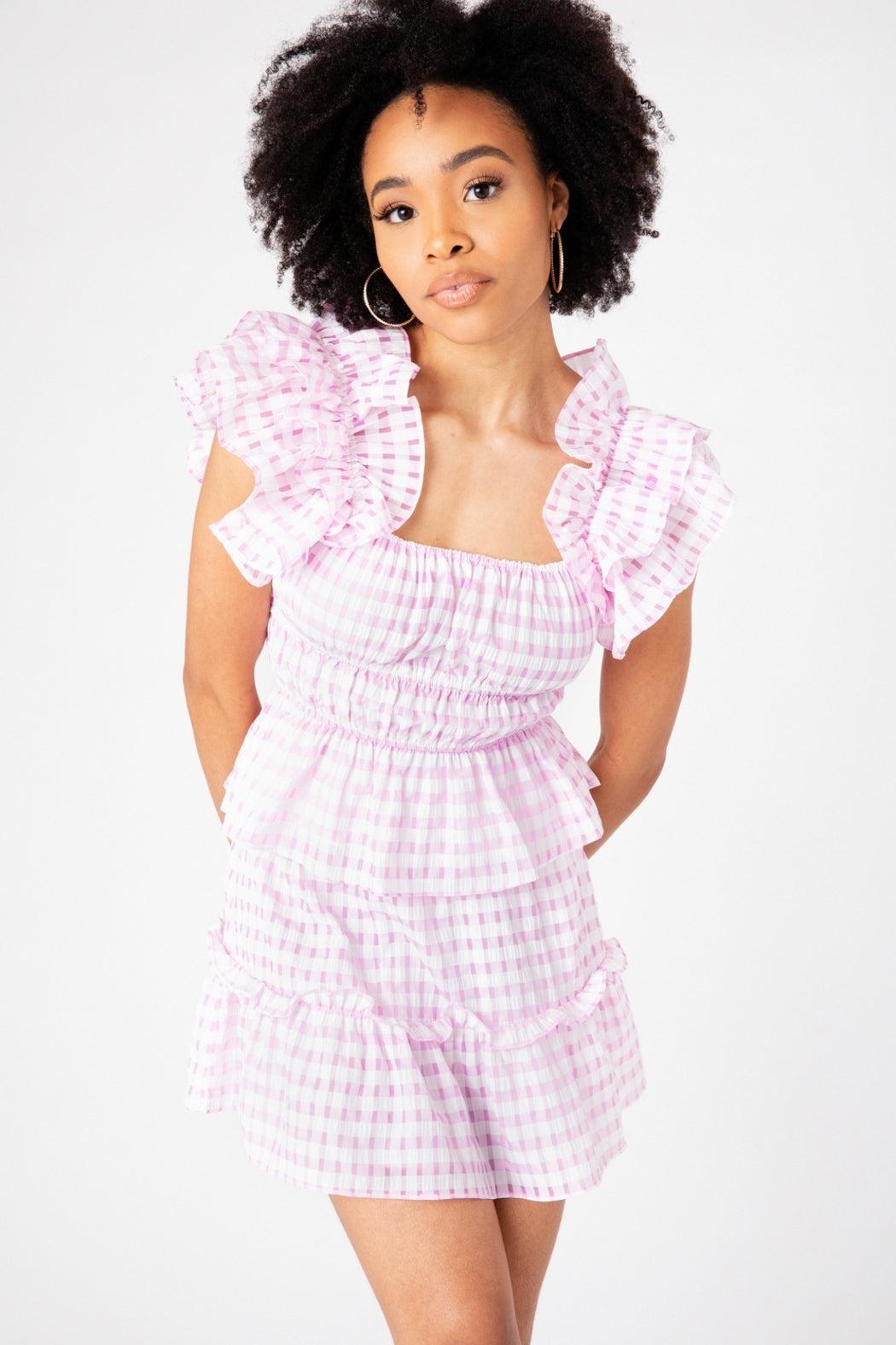 Lavender Gingham Selena Skirt Product Image