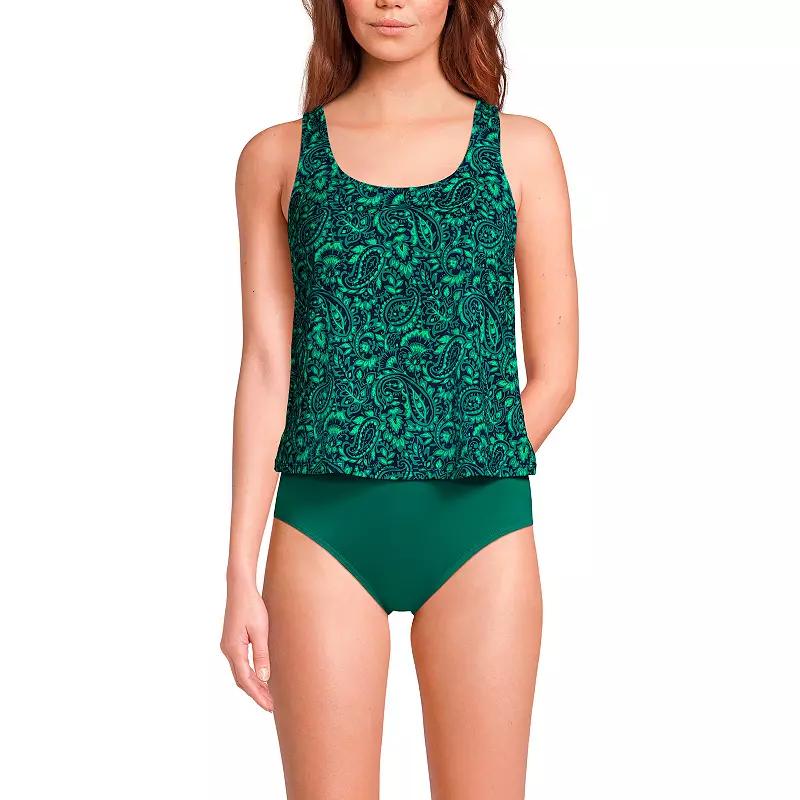 Women's Lands' End Chlorine Resistant Scoop Neck One-Piece Fauxkini Swimsuit,  Product Image