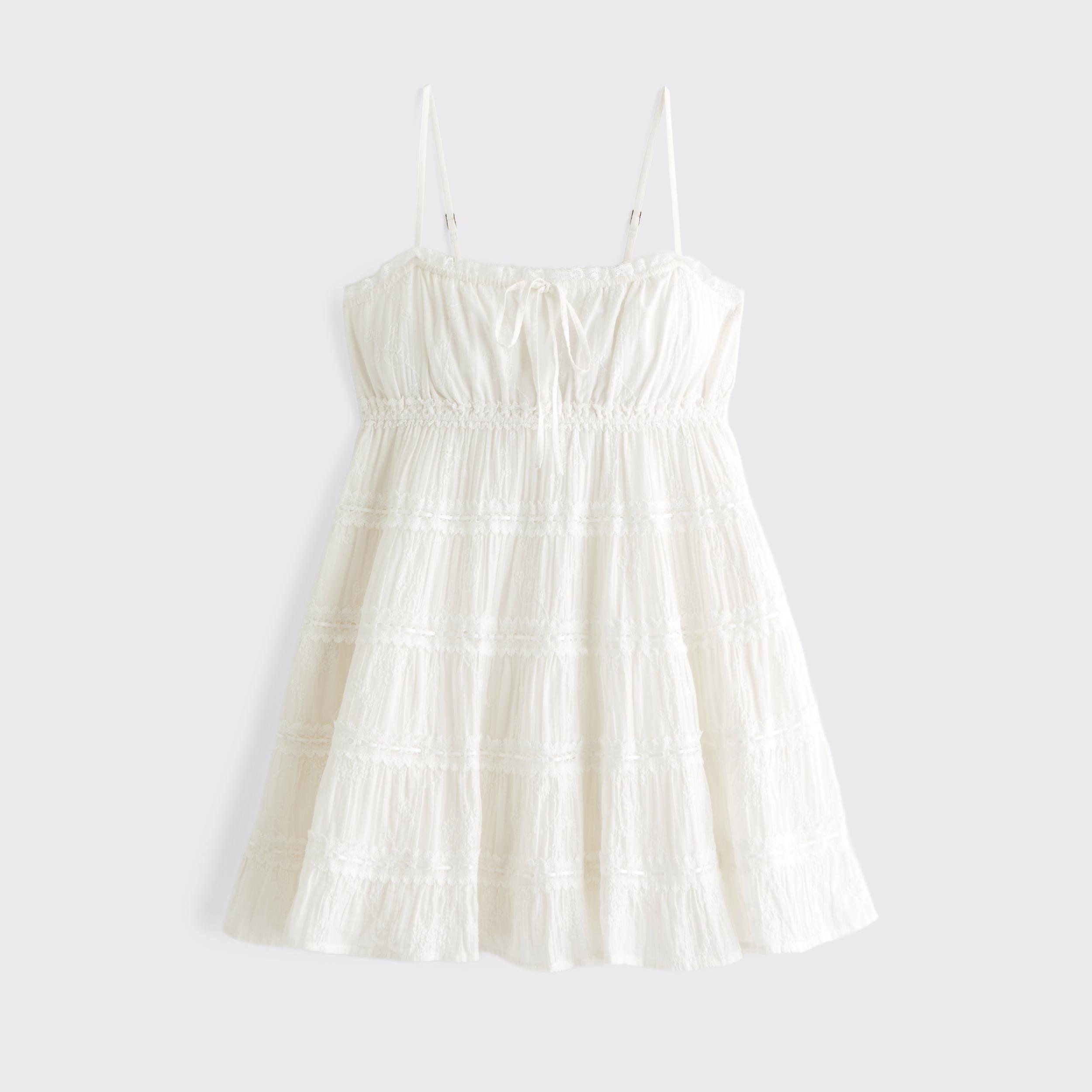 Lace Tie-Front Mini Dress Product Image