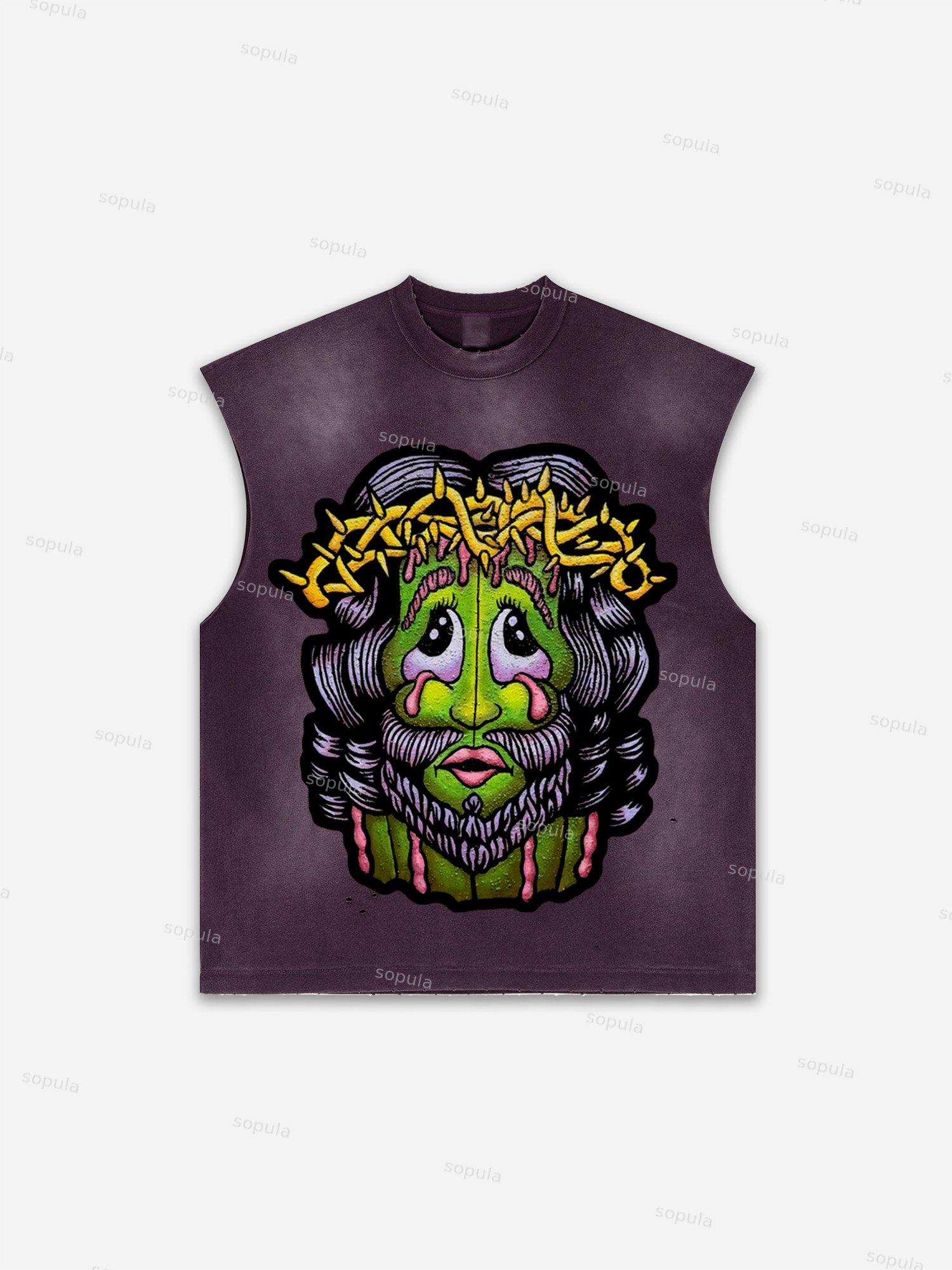 Western Eagle Graphic Men's Washed Tank Top Sleeveless Shirts Product Image