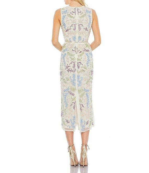 Mac Duggal Embellished Crew Neck Sleeveless Midi Dress Product Image