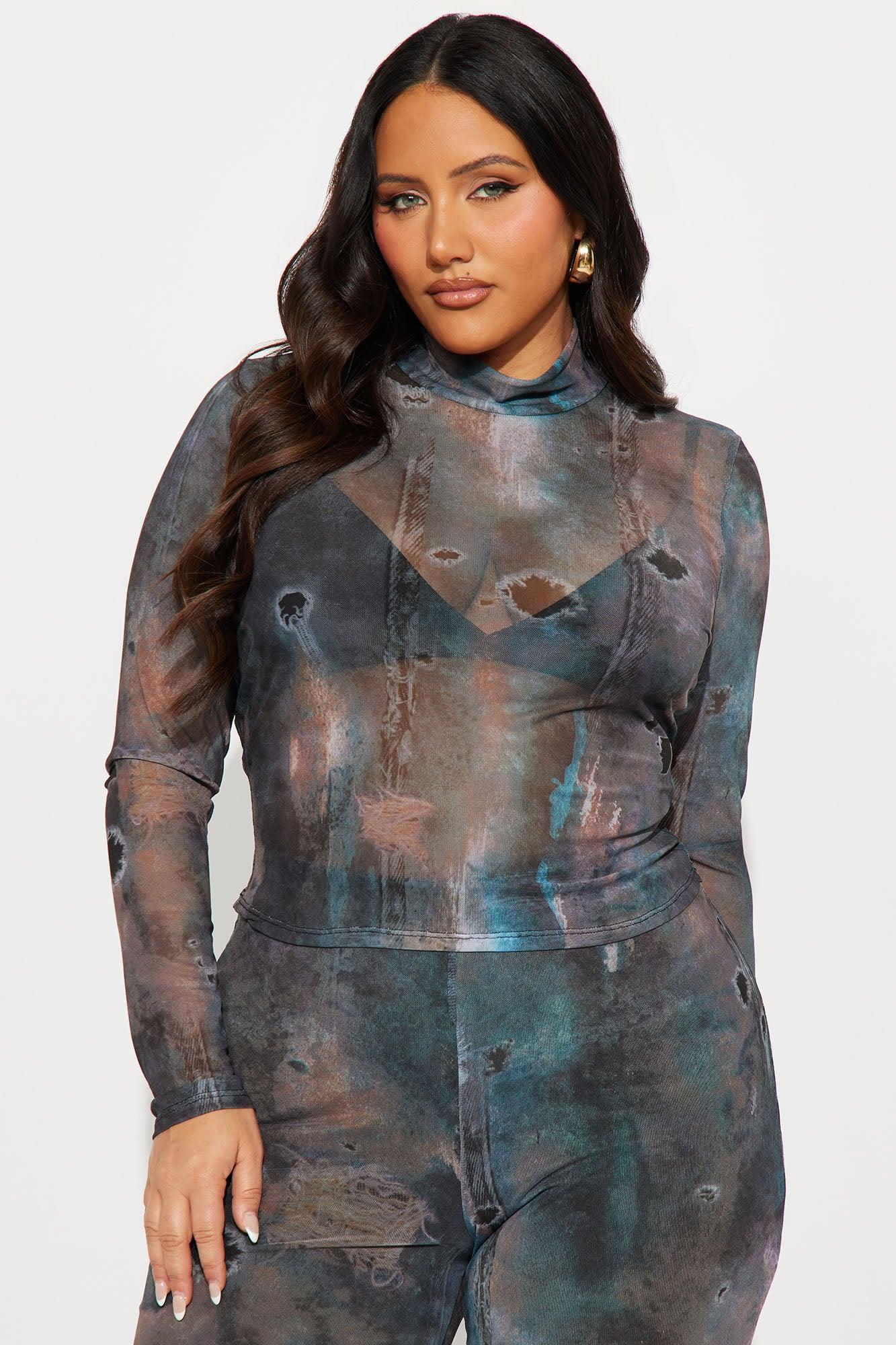 Taking Shots Mesh Pant Set - Charcoal/combo Female Product Image