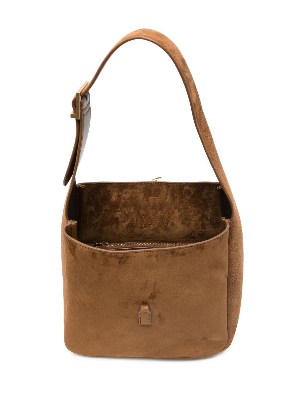 small Le 5 à 7 Supple logo-plaque suede shoulder bag Product Image