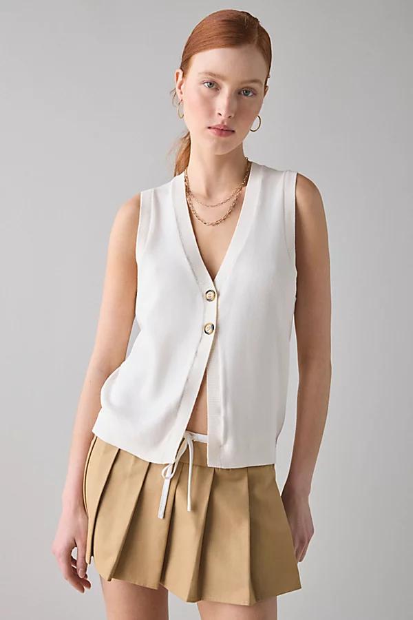 BDG Monica Button-Front Flyaway Sweater Vest Top Womens at Urban Outfitters Product Image