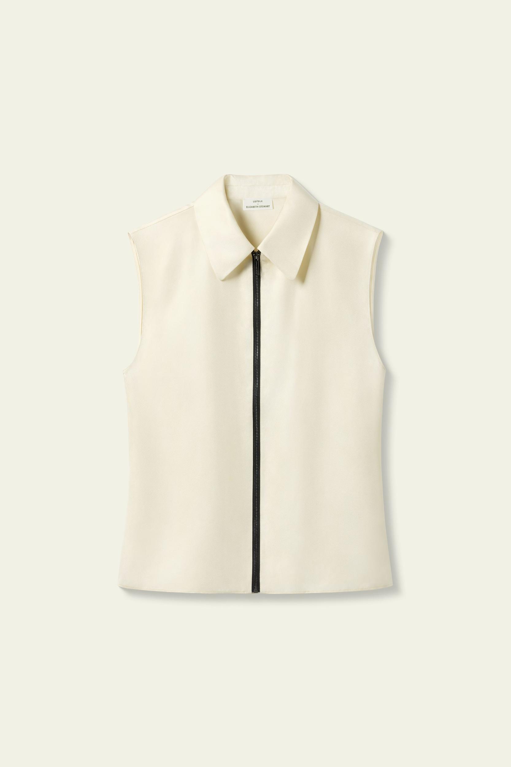 LILYSILK Silk Top Sleeveless - Female - Black 100% Pure Silk - Functional Zipper Placket Camisole XL Product Image