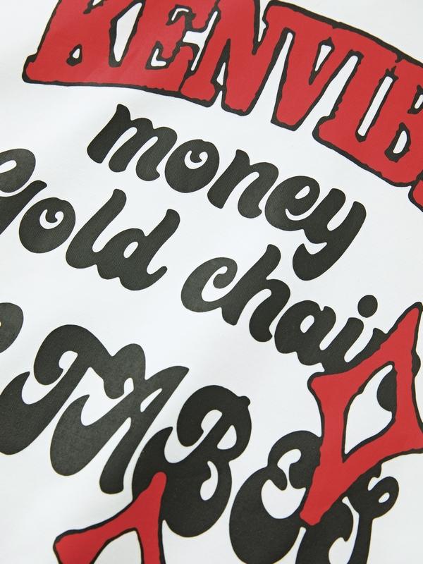 Men's Flocking Print Oversized Hoodie Product Image