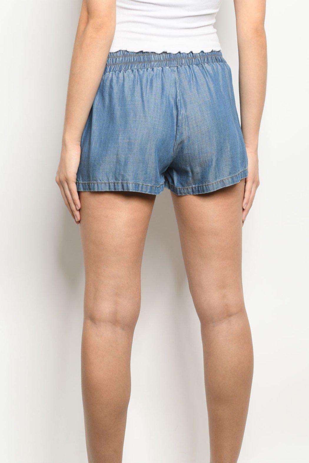 Chambray Cinch Mini Shorts Product Image