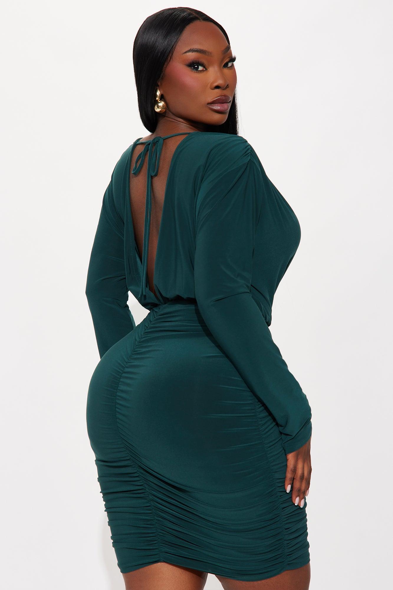 Sierra Surplice Mini Dress - Hunter Female Product Image