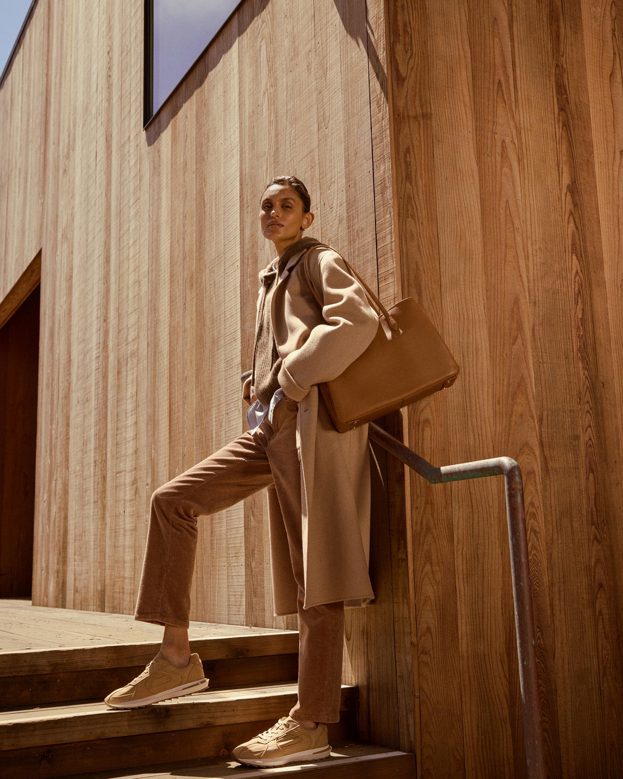 Quince | Women's Italian Leather Triple Compartment Work Tote Product Image