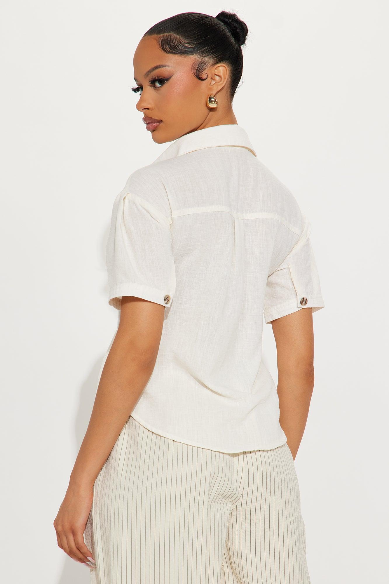 Freya Linen Shirt - Ivory Female Product Image