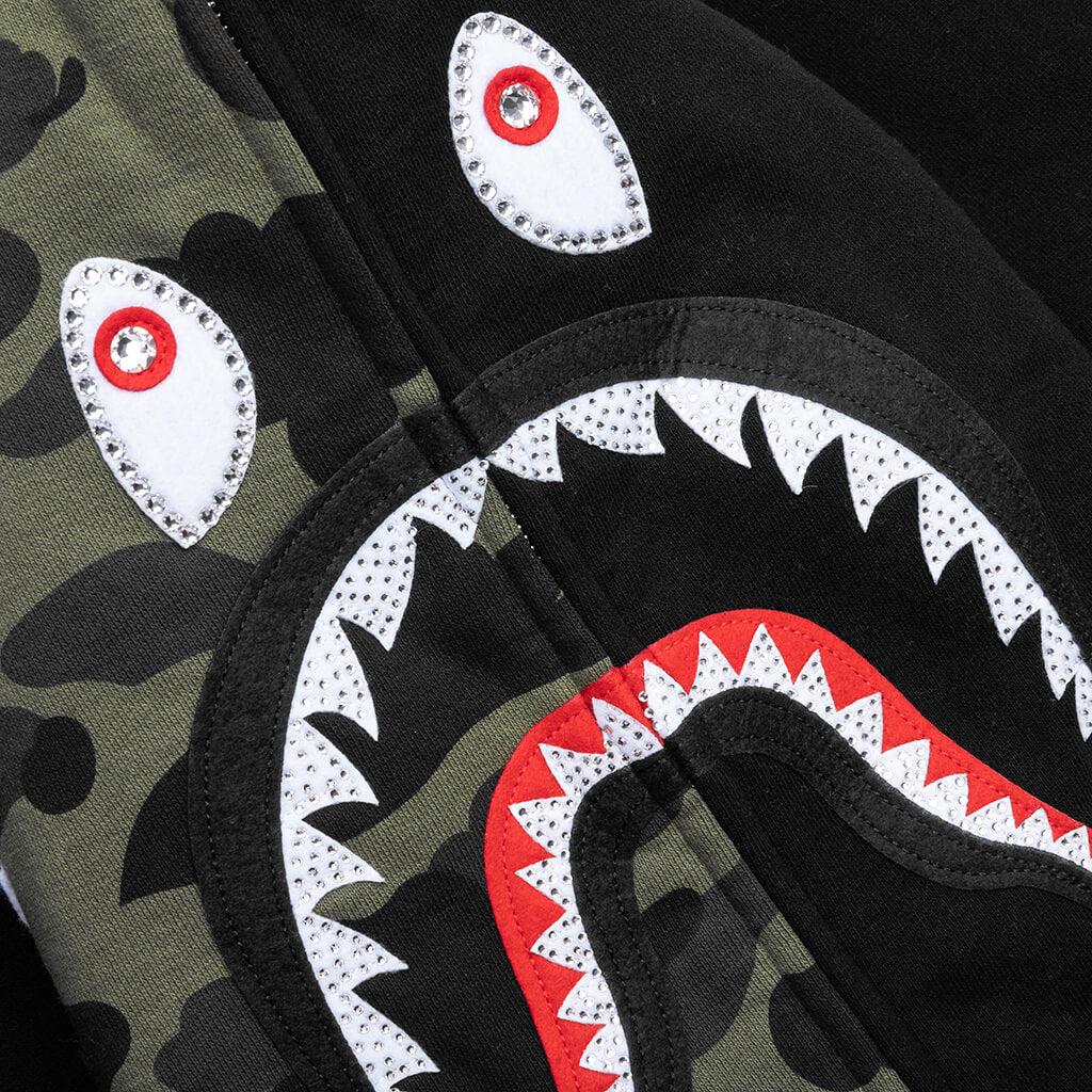 1st Camo Swarovski Shark Full Zip Hoodie - Black Male Product Image