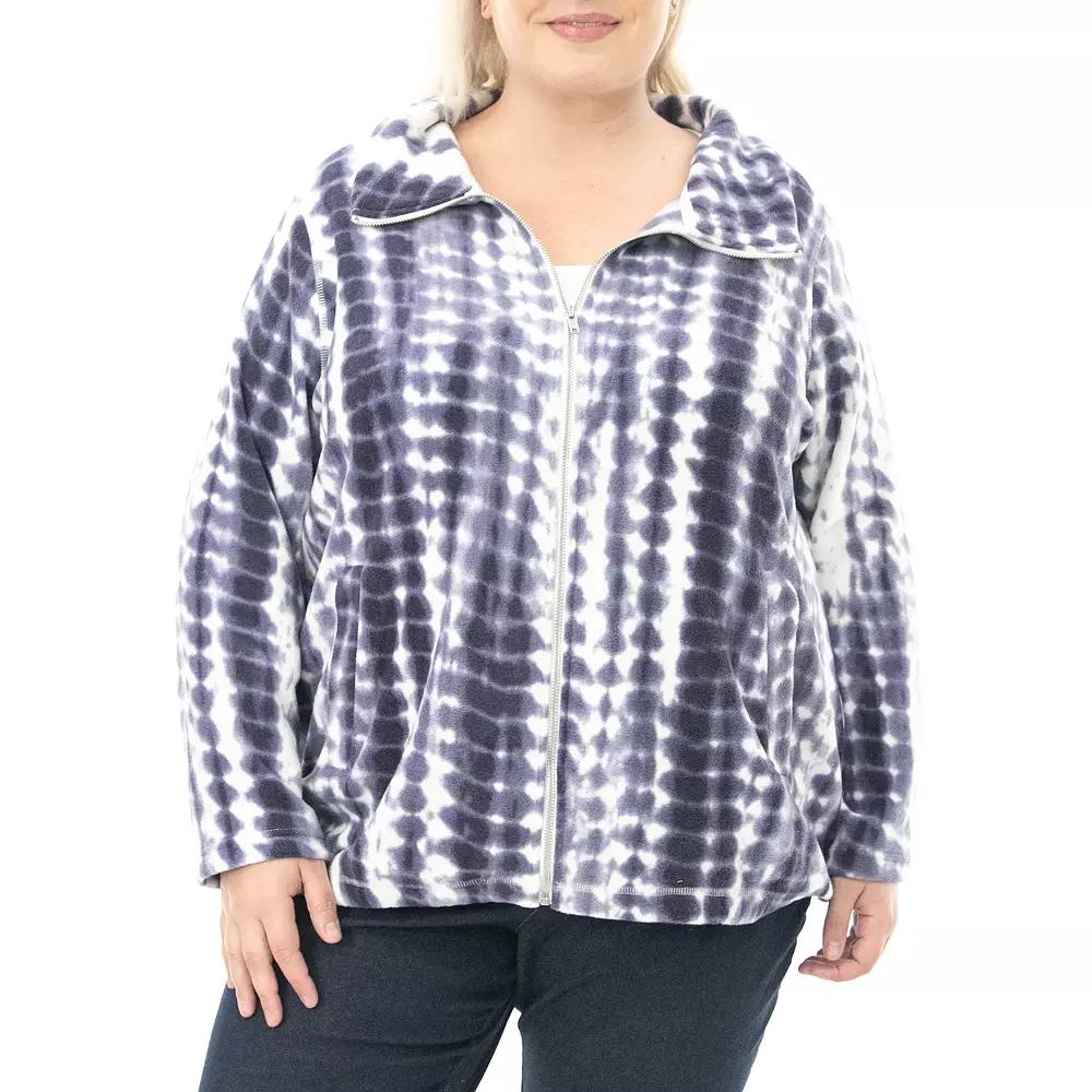 Plus Size Nina Leonard Sherpa Jacket, Women's, Size: 3XL, Blue Team Product Image