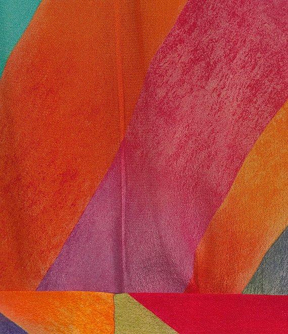 APNY Woven Printed Mandarin Collar Sleeveless Midi A-Line Dress Product Image