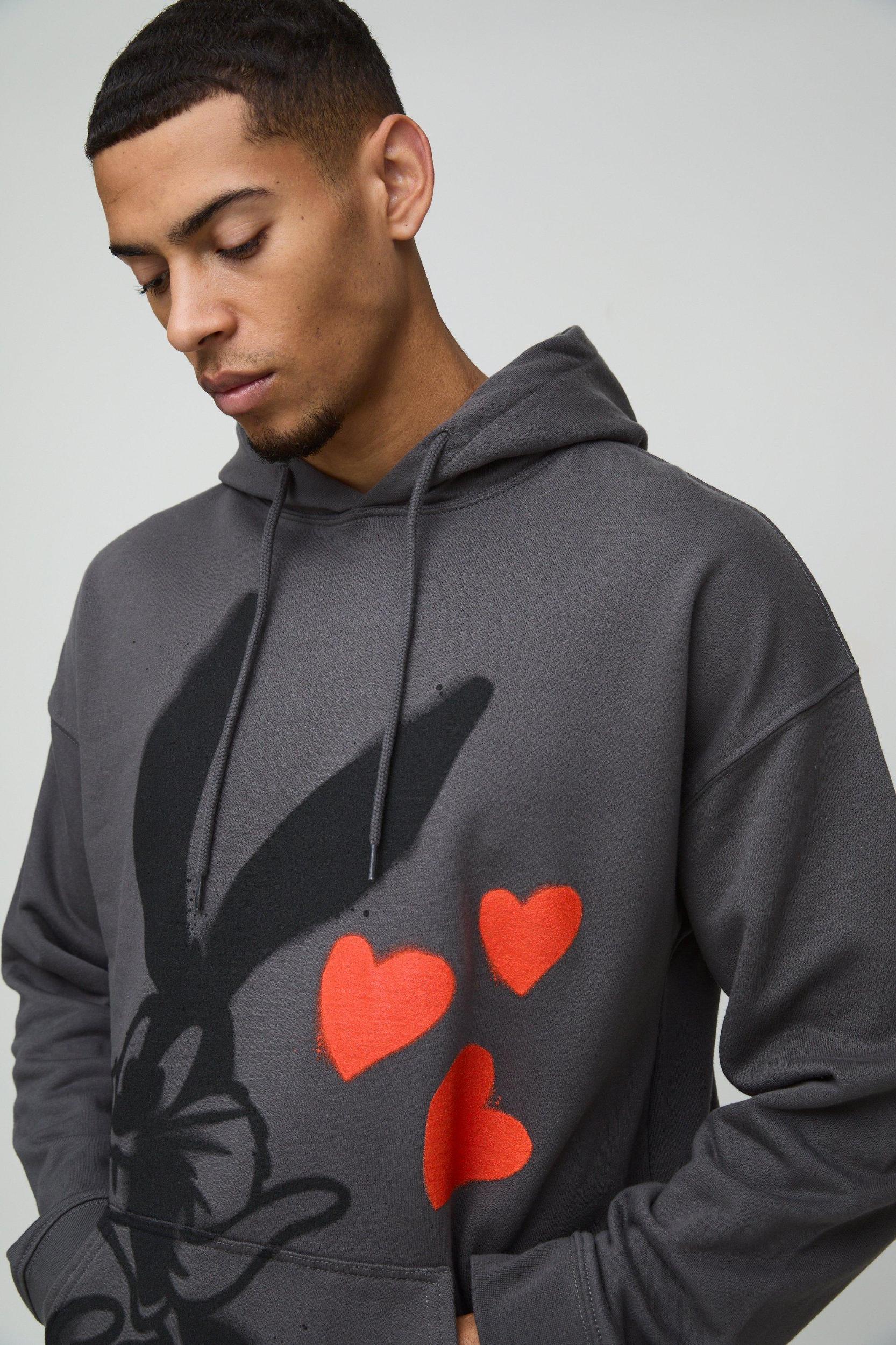 Oversized Bugs Bunny License Print Hoodie | boohooMAN USA Product Image