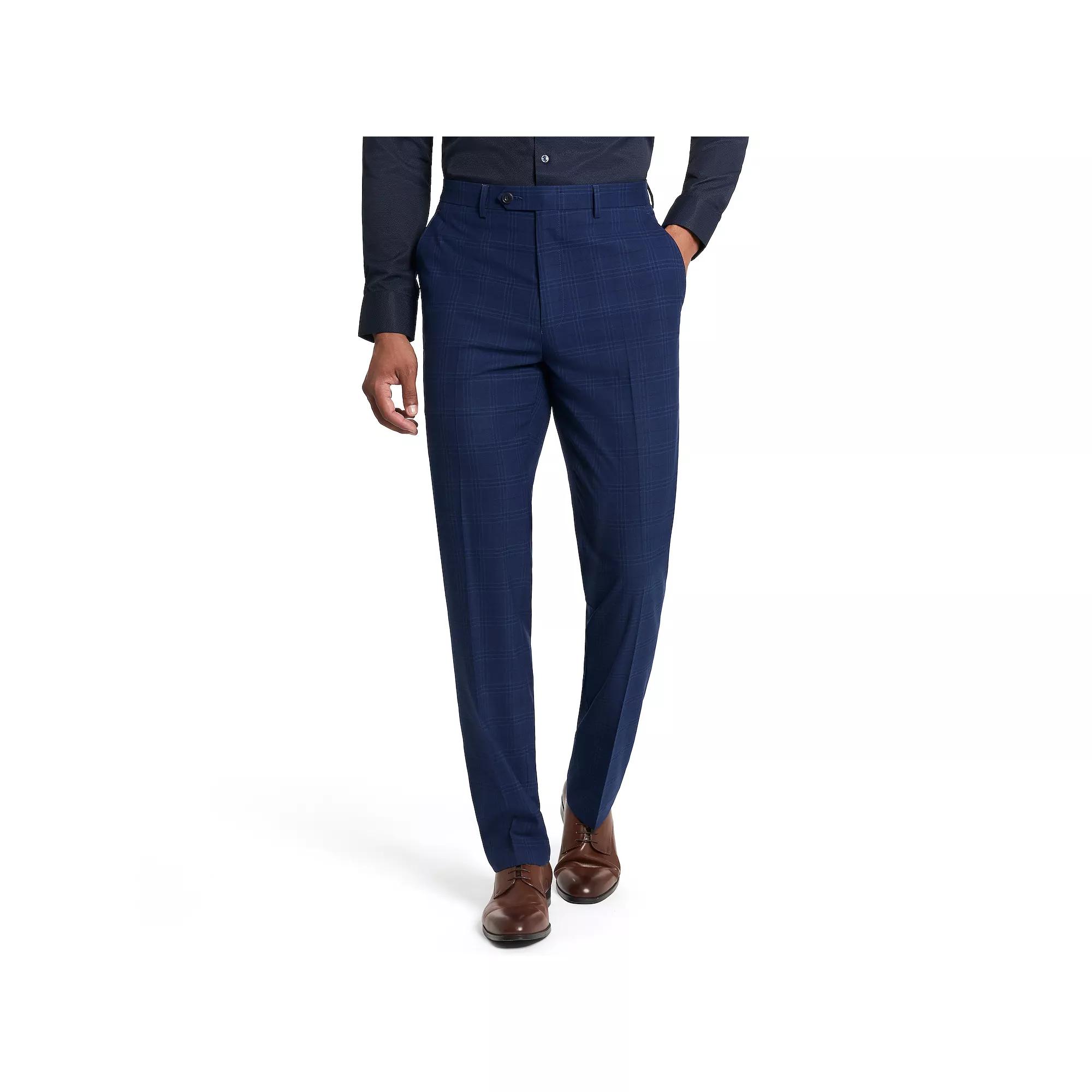 Men's Ben Sherman Slim Stretch Suit Pants, Size: 34X34, Blue Plaid Product Image