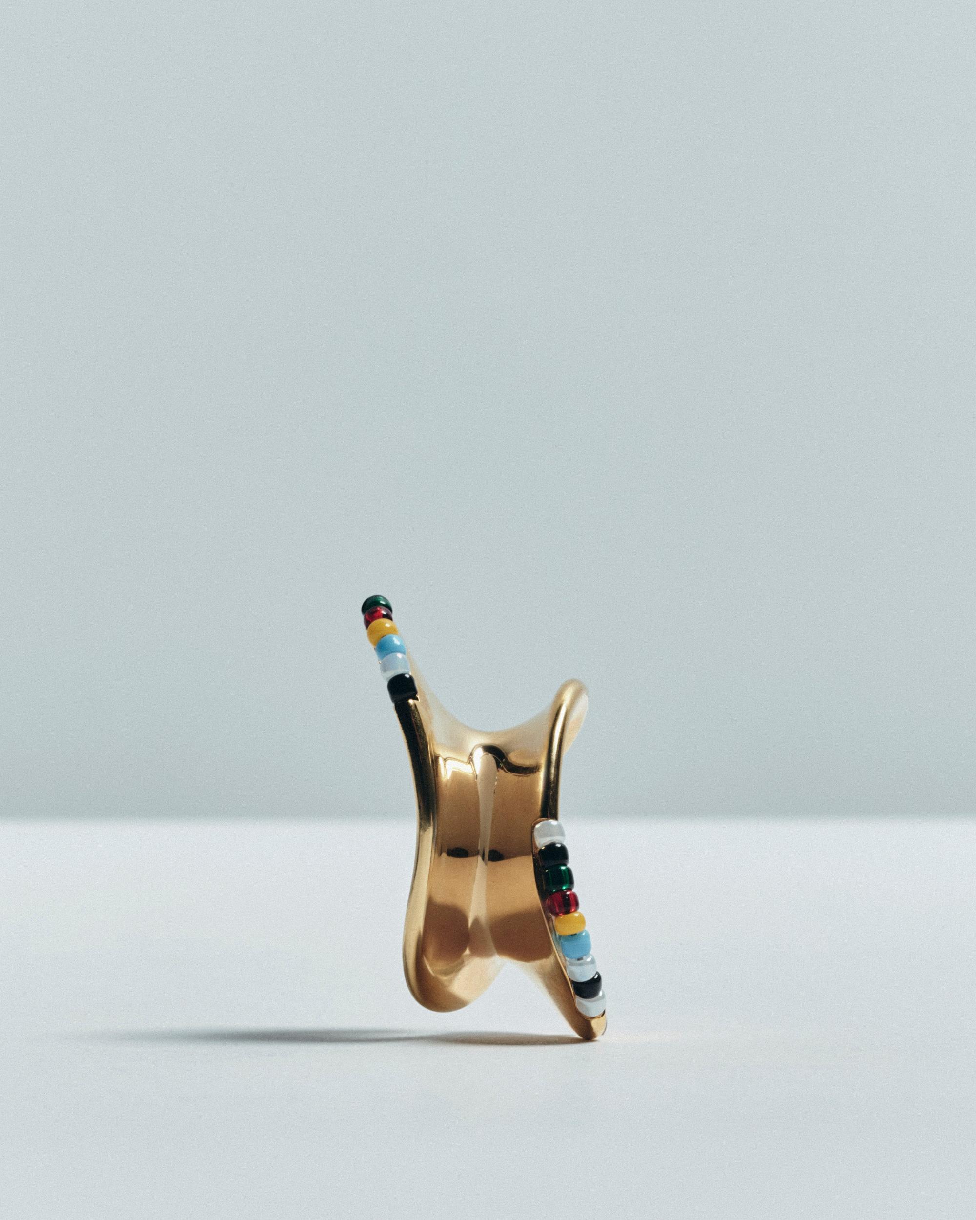 Shadow Right Ear Cuff with Beads in Gold Product Image