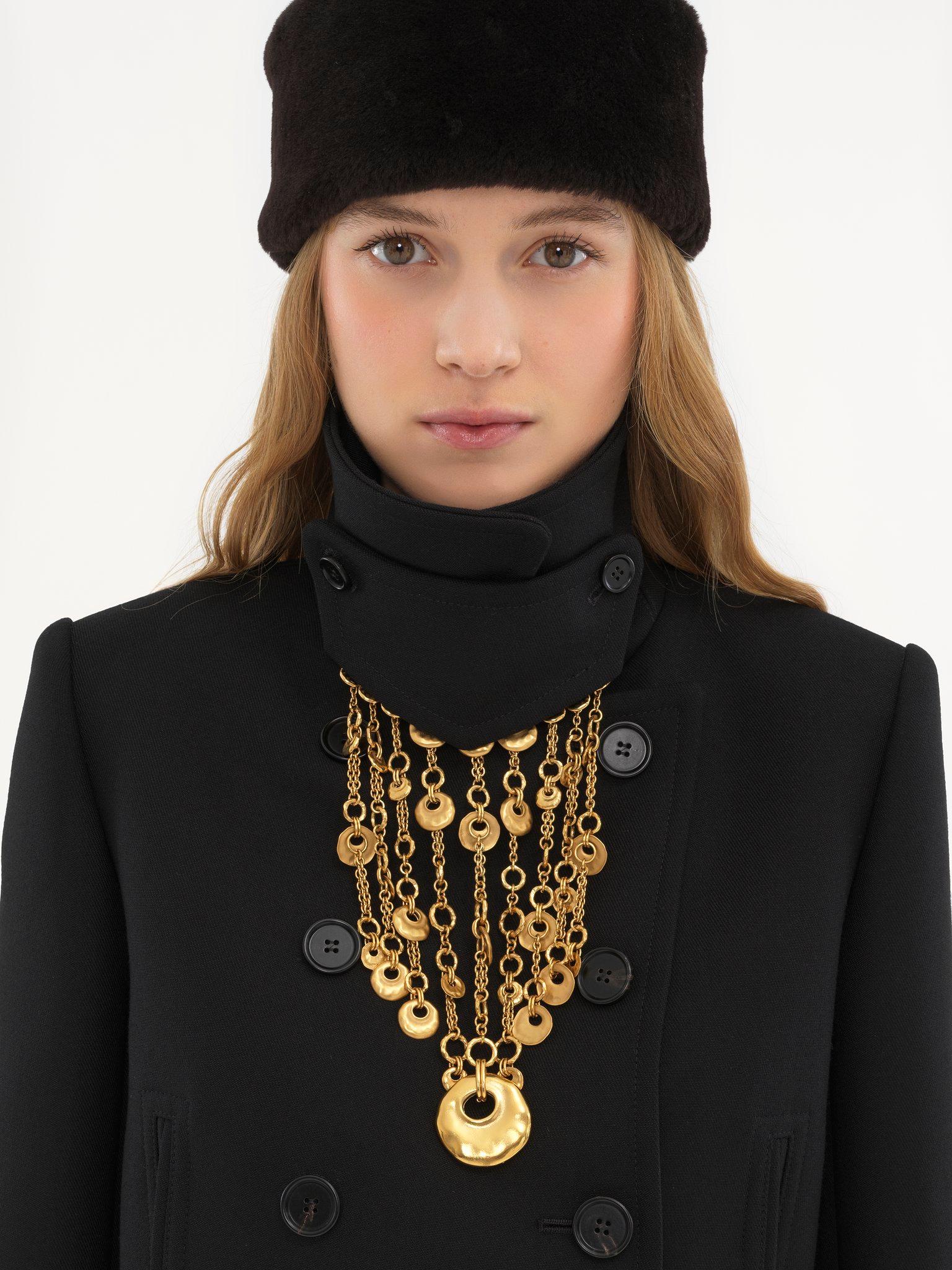 Tailored pea coat in wool gabardine Product Image