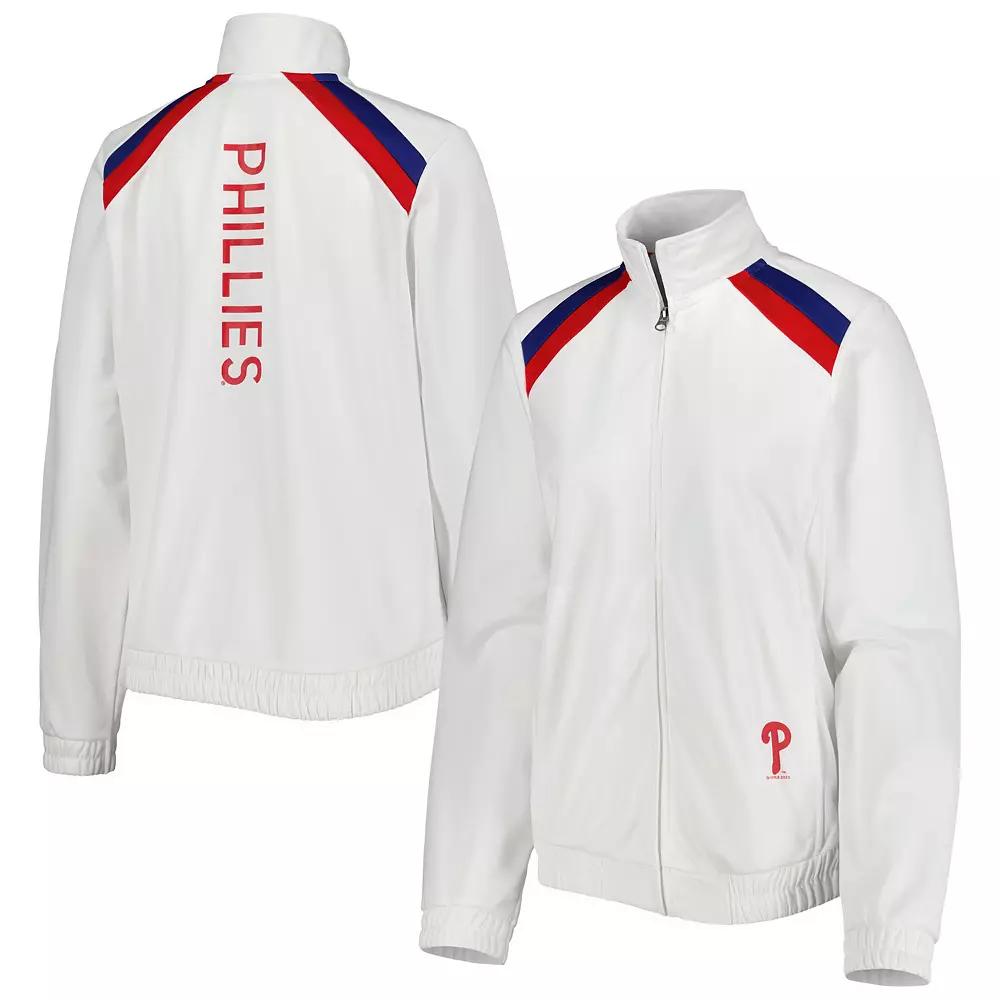 Women's G-III 4Her by Carl Banks White Philadelphia Phillies Red Flag Full-Zip Track Jacket, Size: XS Product Image