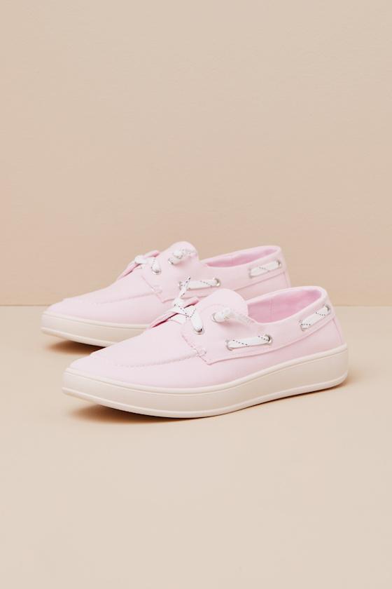 Galley Pink Canvas Boat Shoes Product Image