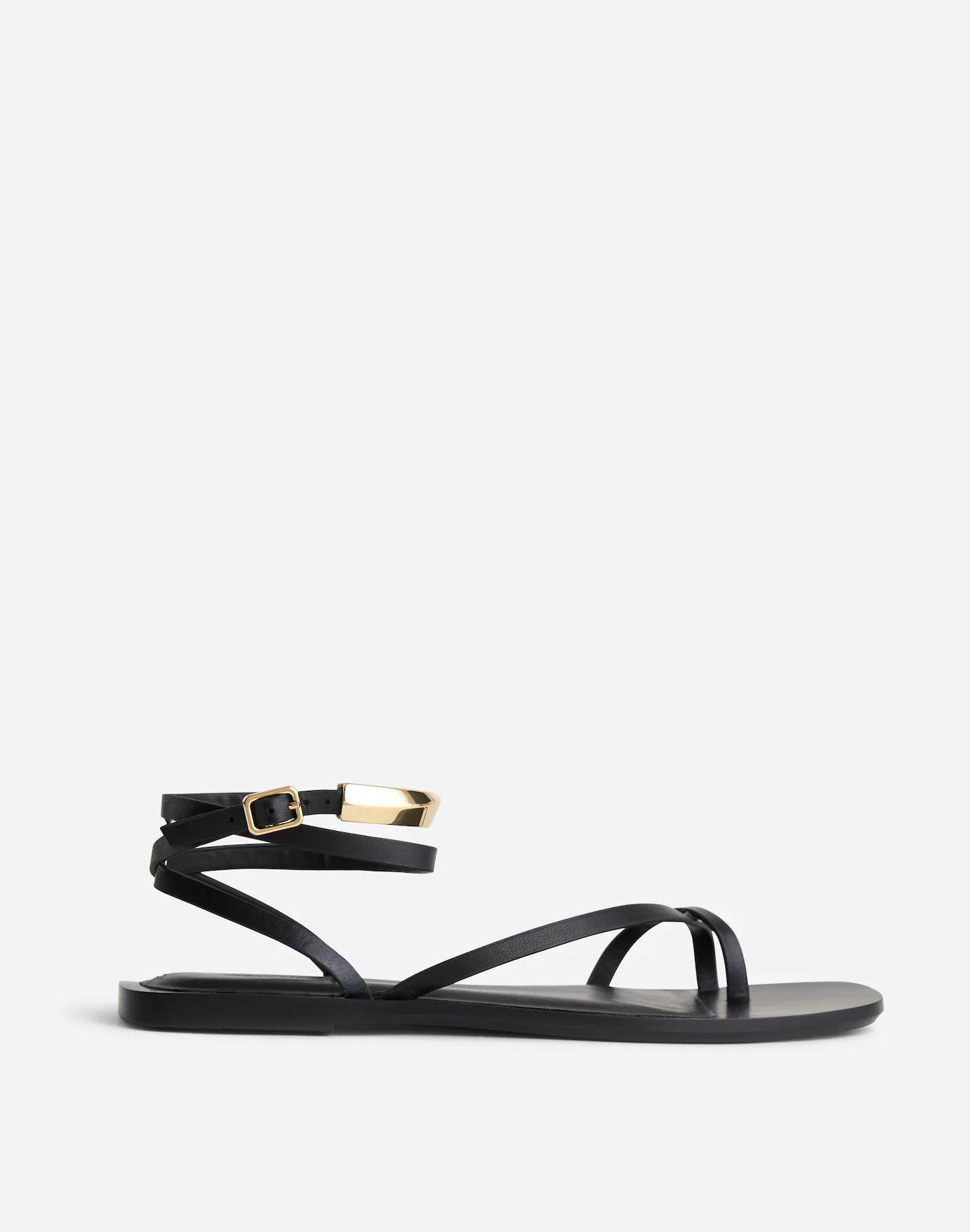 The Vira Bangle Ankle-Wrap Sandal in Leather Product Image