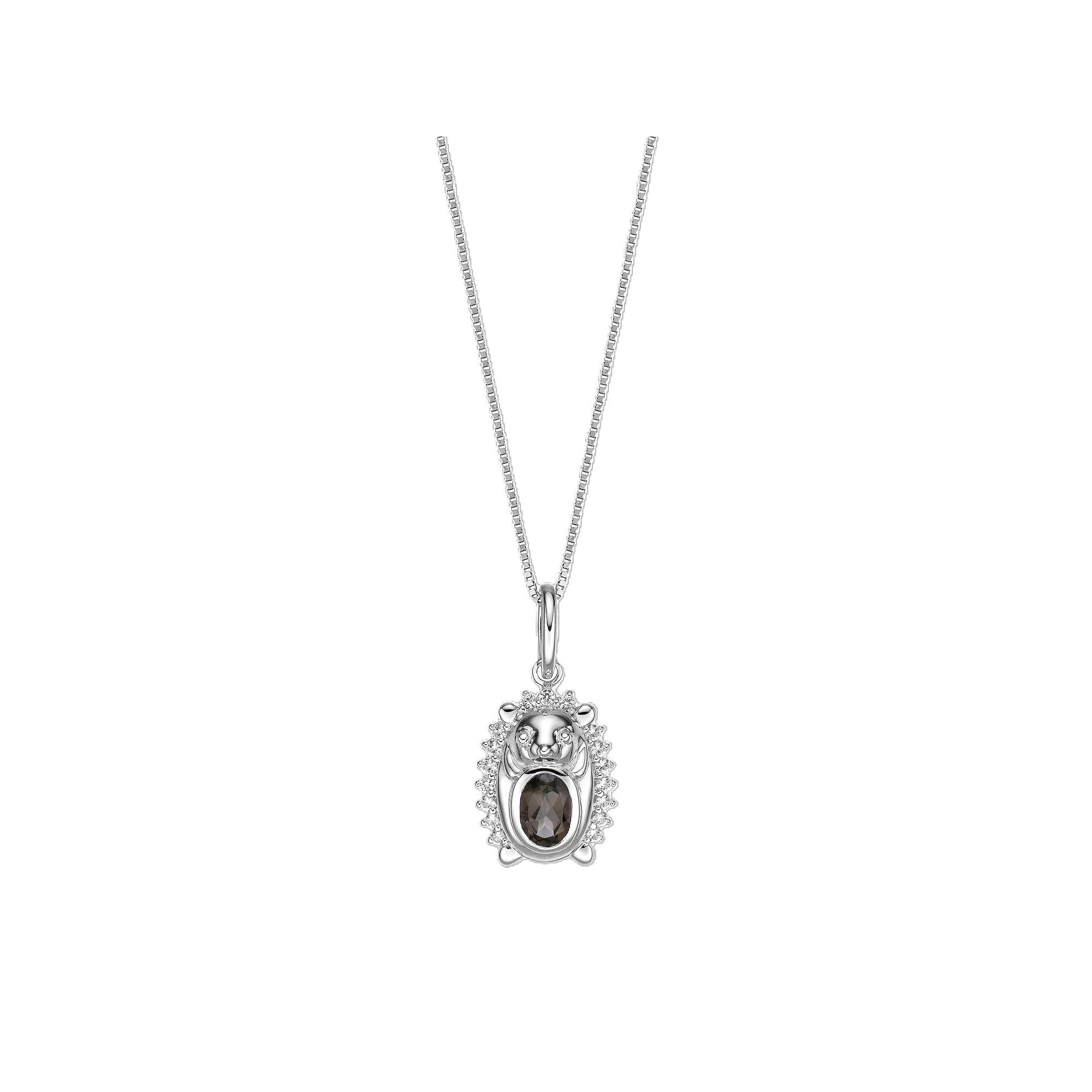Womens 14K White Gold, 0.14 TCW Diamond & Sapphire Evil Eye Pendant Necklace Product Image