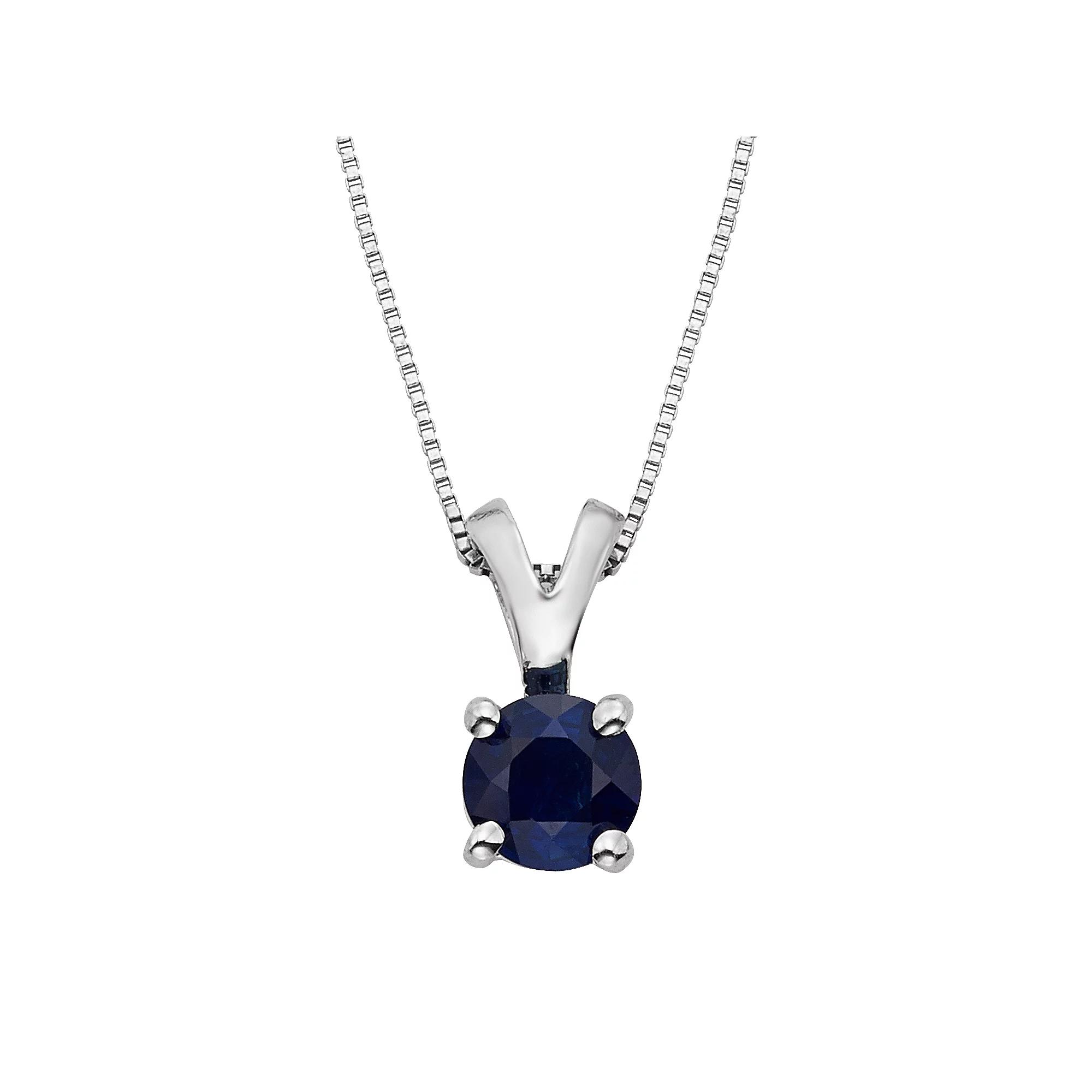 The Regal Collection Sapphire 14k White Gold Pendant Necklace, Women's,  Product Image