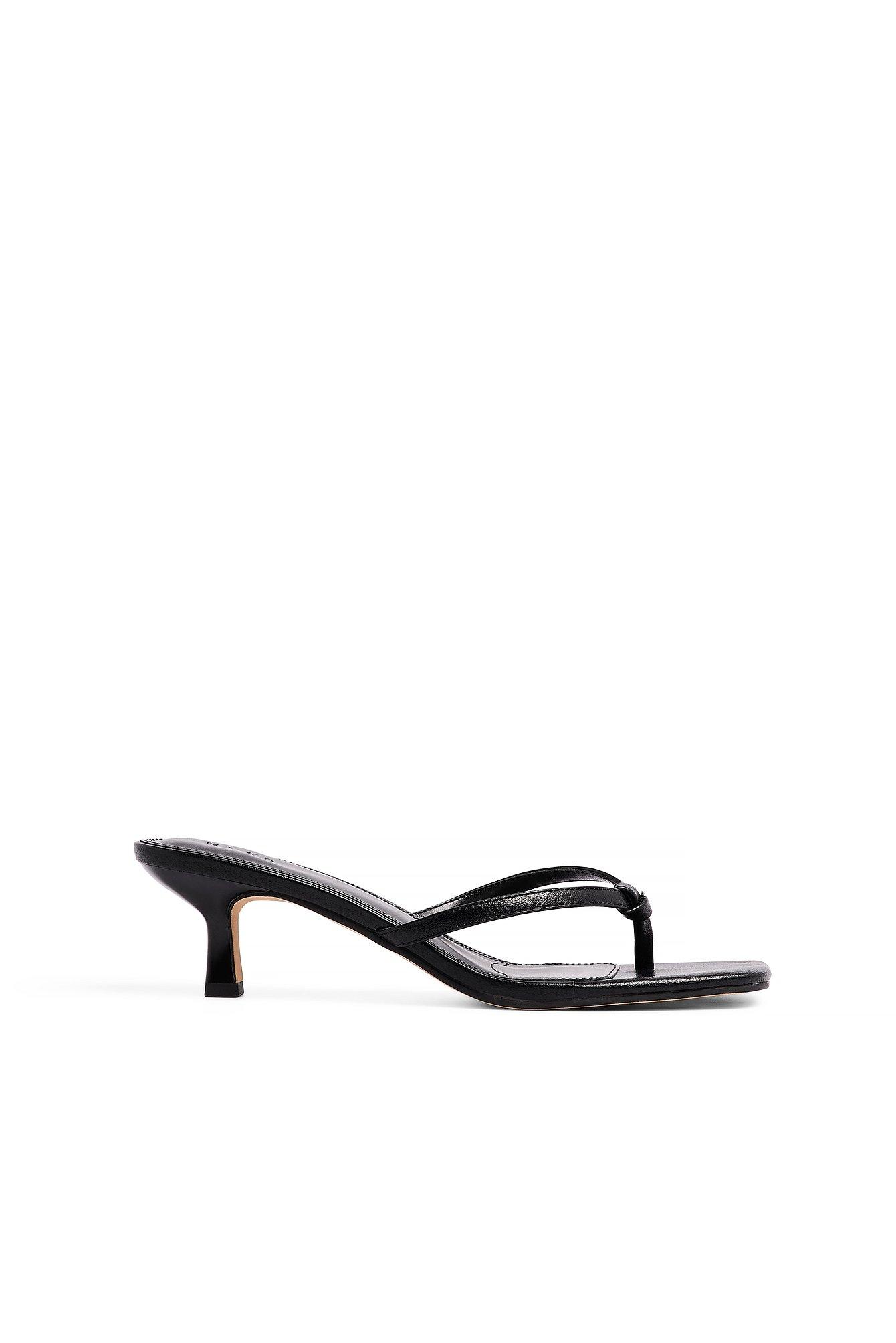 Knotted Thong Strap Heels Product Image