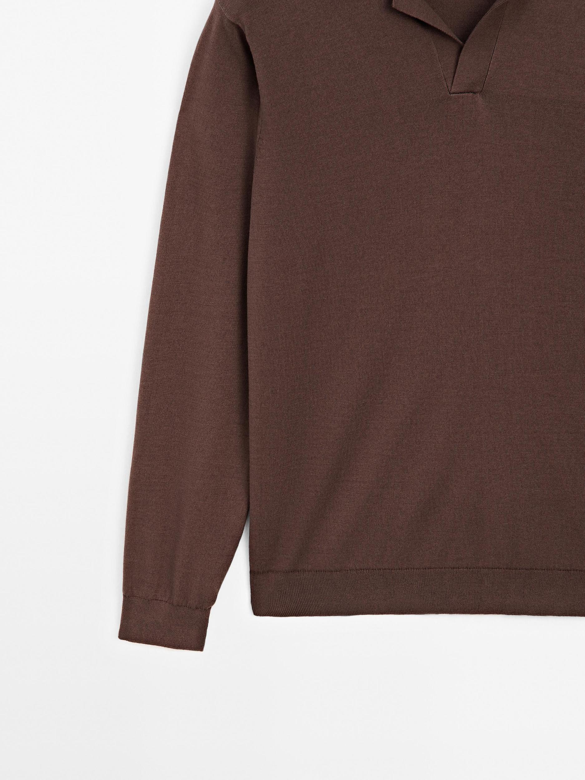 Cotton and silk blend knit polo sweater Product Image