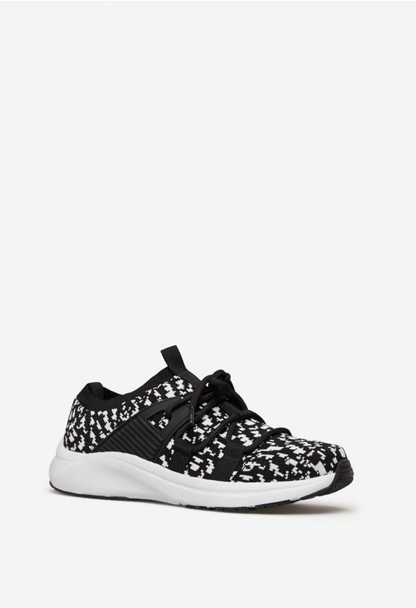 JustFab Margaux Platform Loafer Pump Womens Black/ White Size 8.5 Product Image