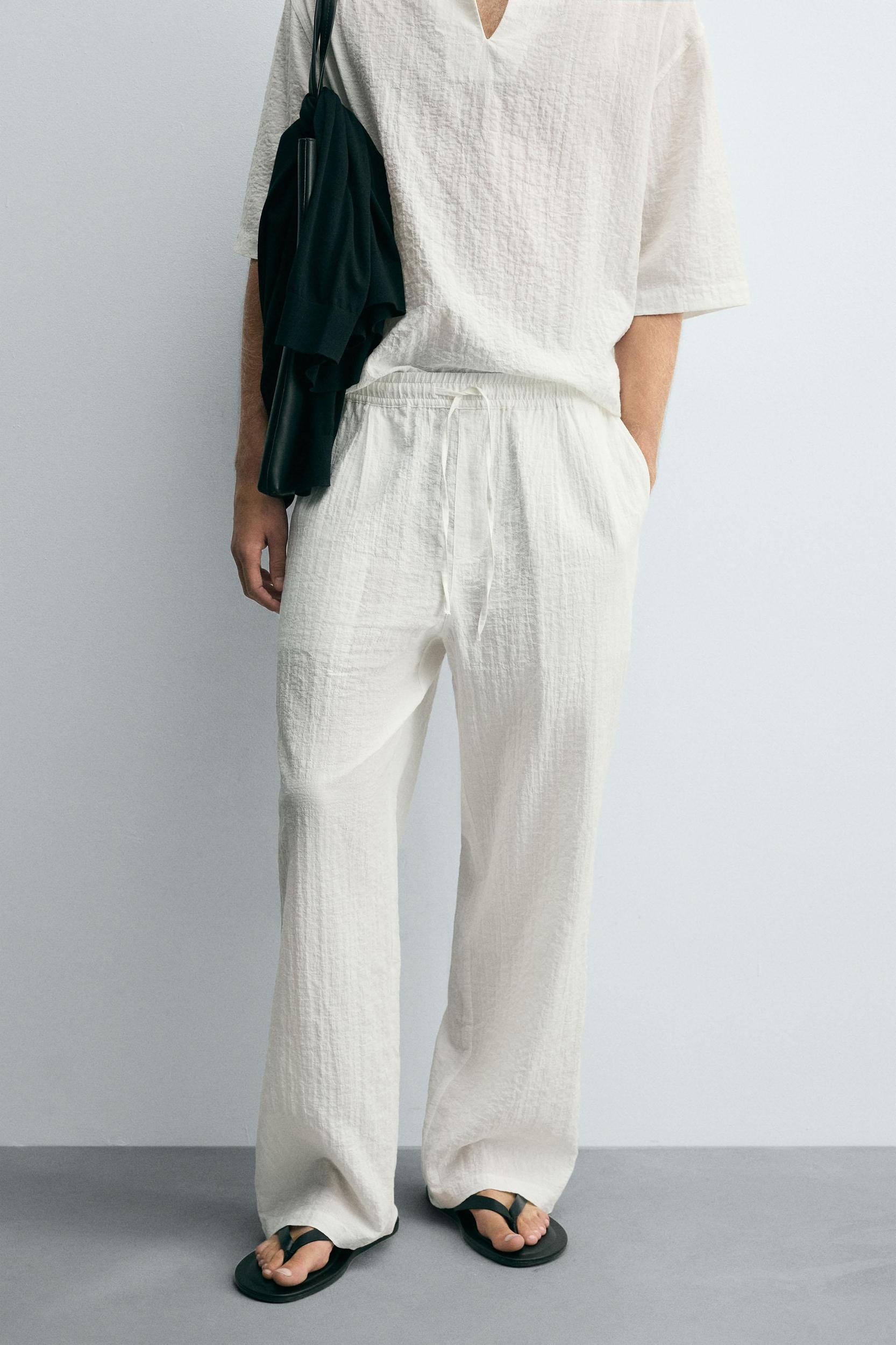 TEXTURED RELAXED FIT PANTS Product Image
