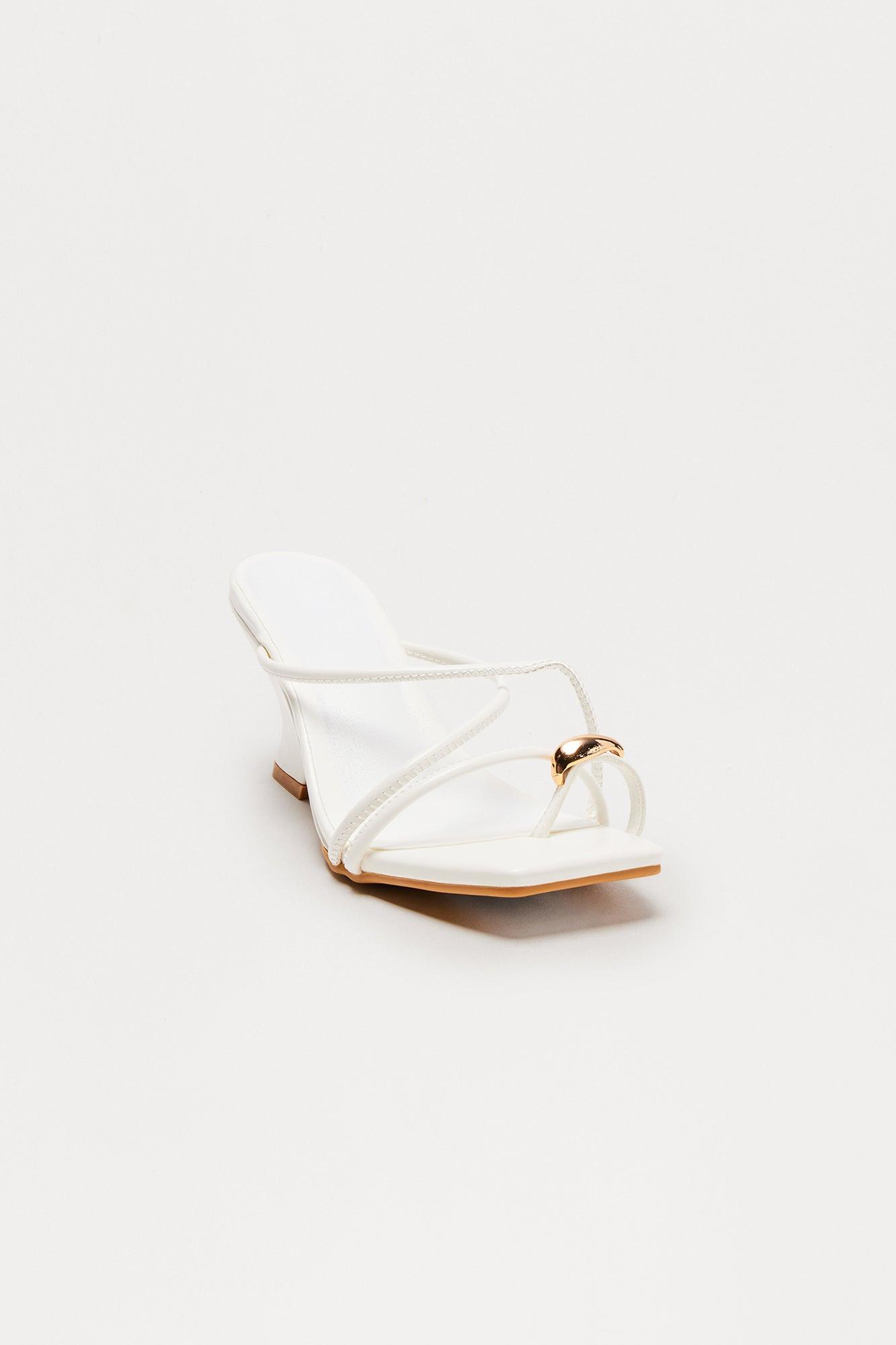 Iyla Toe Ring Wedges - White Female Product Image