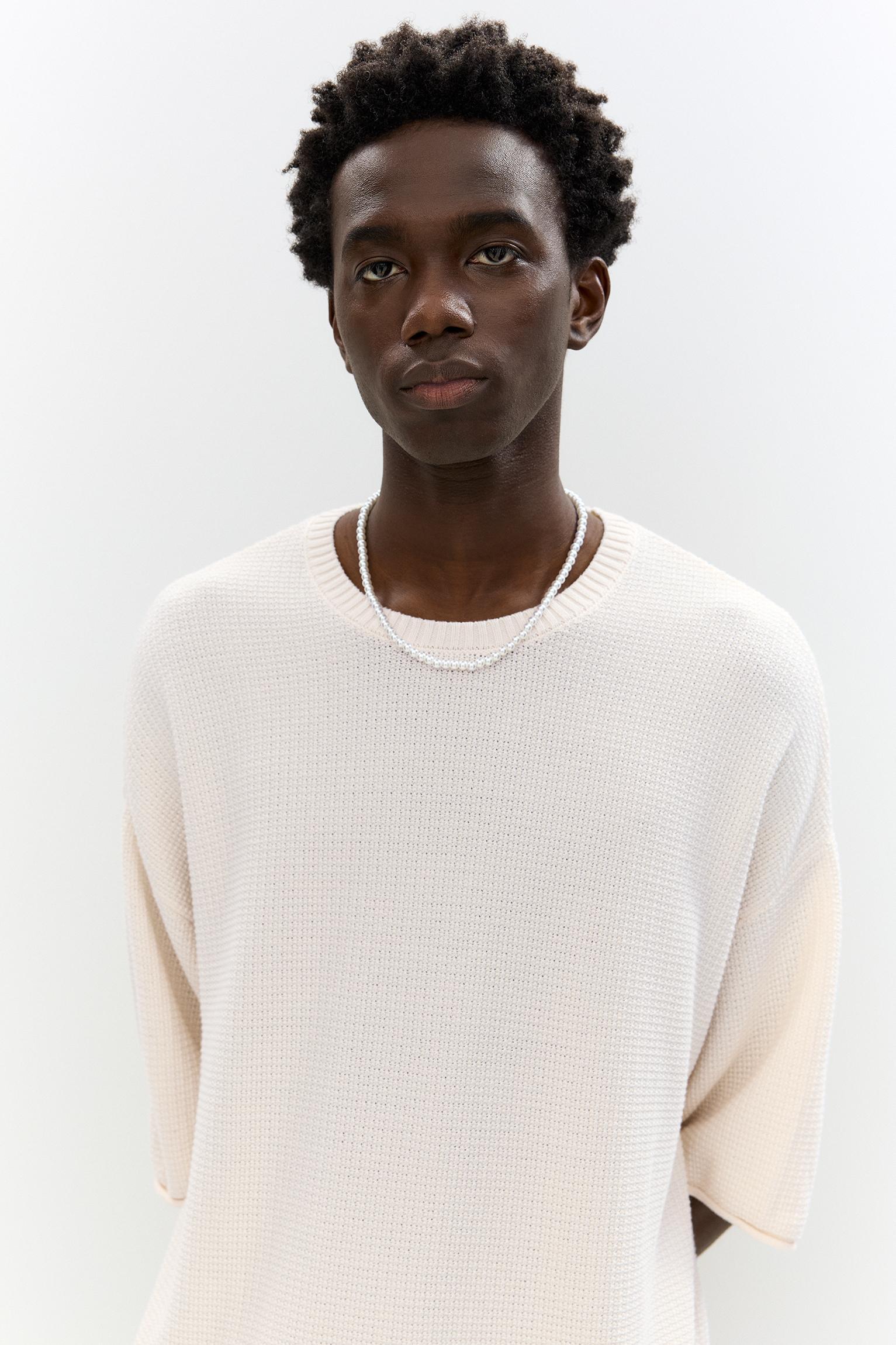 Waffle-knit boxy-fit T-shirt Product Image