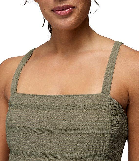 prAna Ocean Hills Seersucker Stripe Mesh Square Neck Dress Product Image