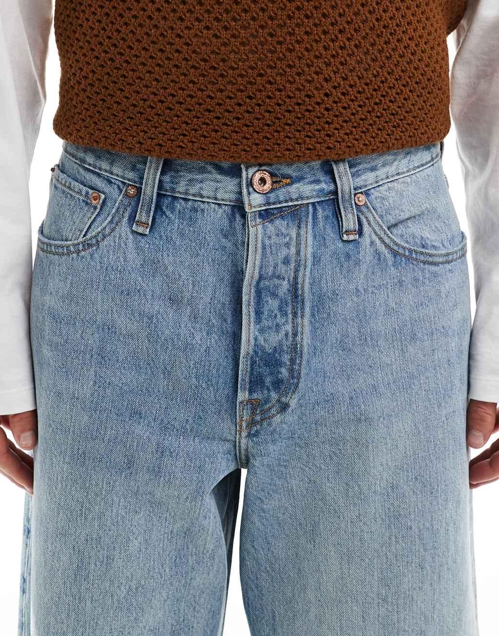 Jack & Jones Dave wide fit jeans in light blue Product Image