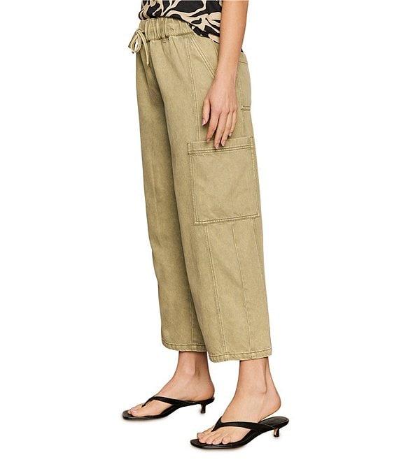 Sanctuary Area Tencel Twill Wide Leg Cropped Cargo Pants Product Image