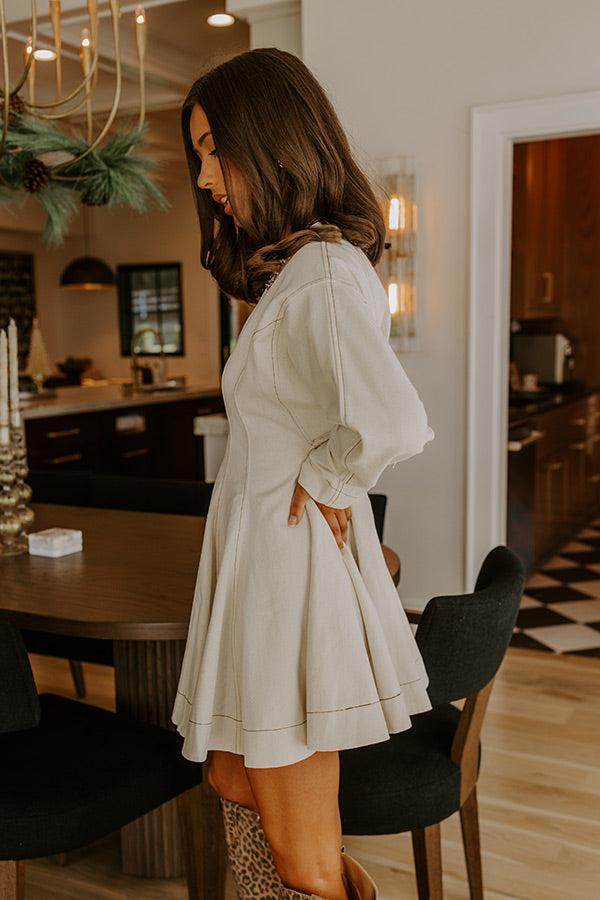 Park Avenue Stroll Denim Mini Dress Product Image