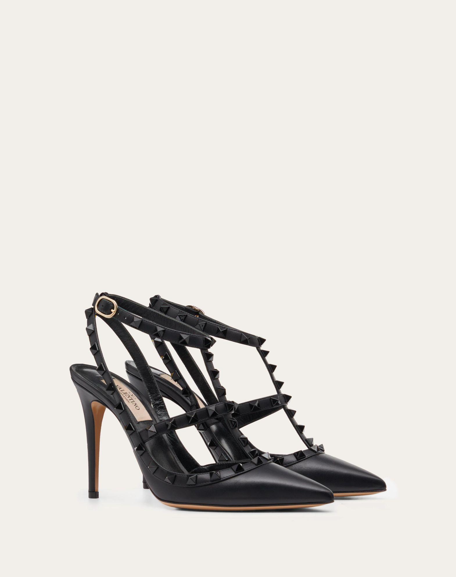 Rockstud Ankle Strap Pump With Tonal Studs 100  Mm Product Image