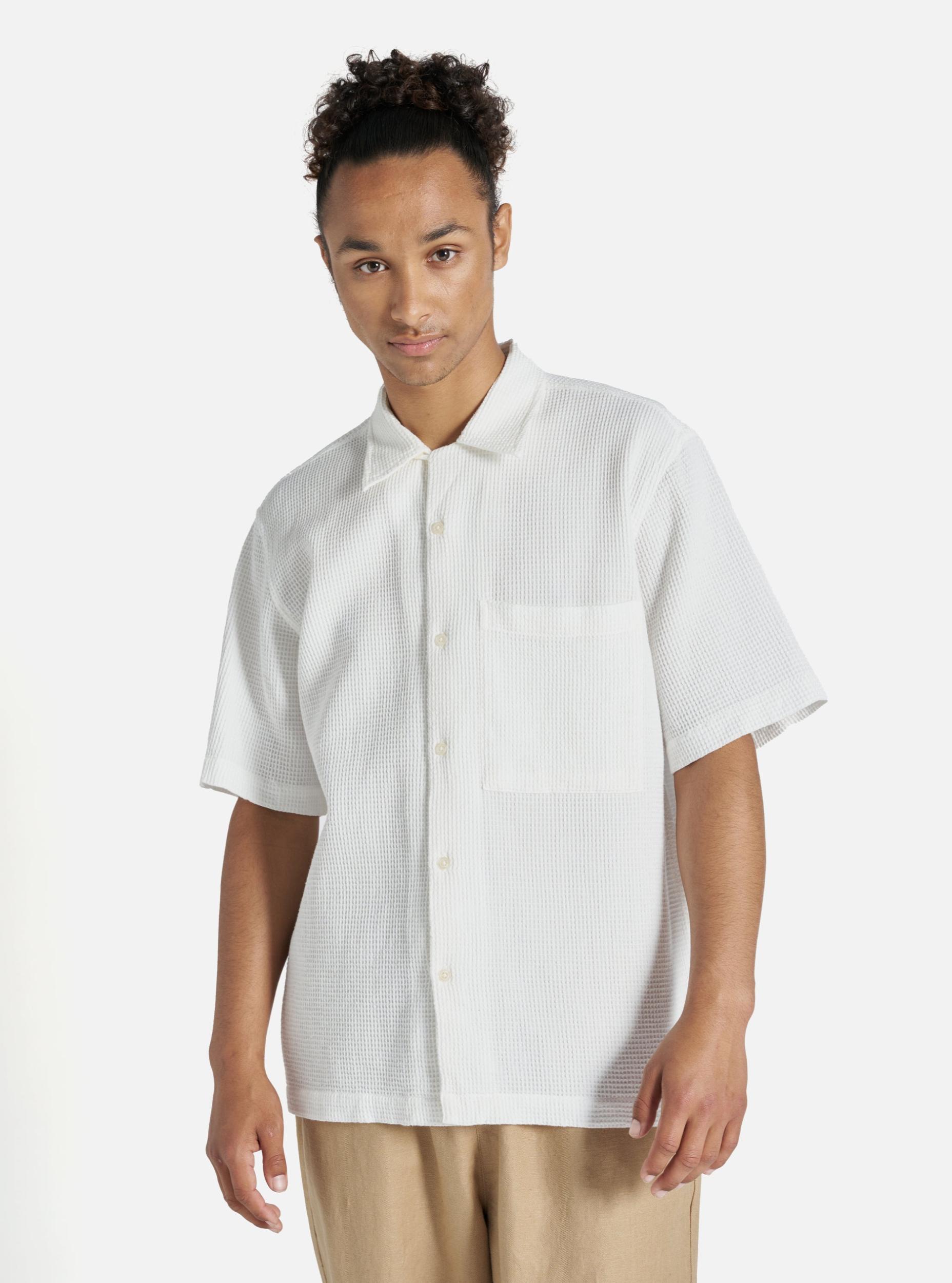 Ecru Japanese Waffle Camp Shirt Product Image