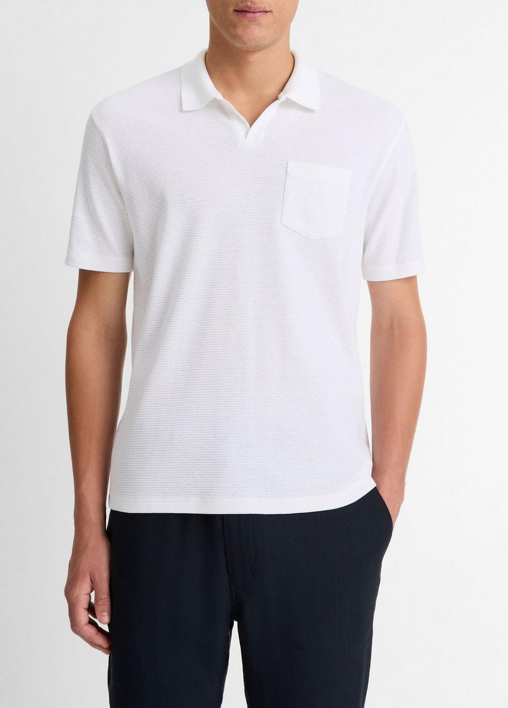 Cotton-Blend Johnny-Collar Polo Shirt Product Image