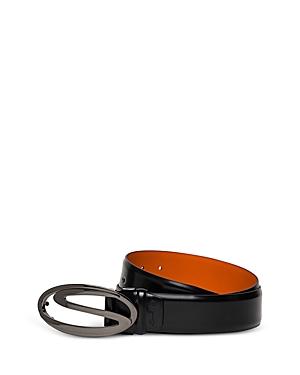 Santoni Mens Leather Logo Buckle Belt Product Image