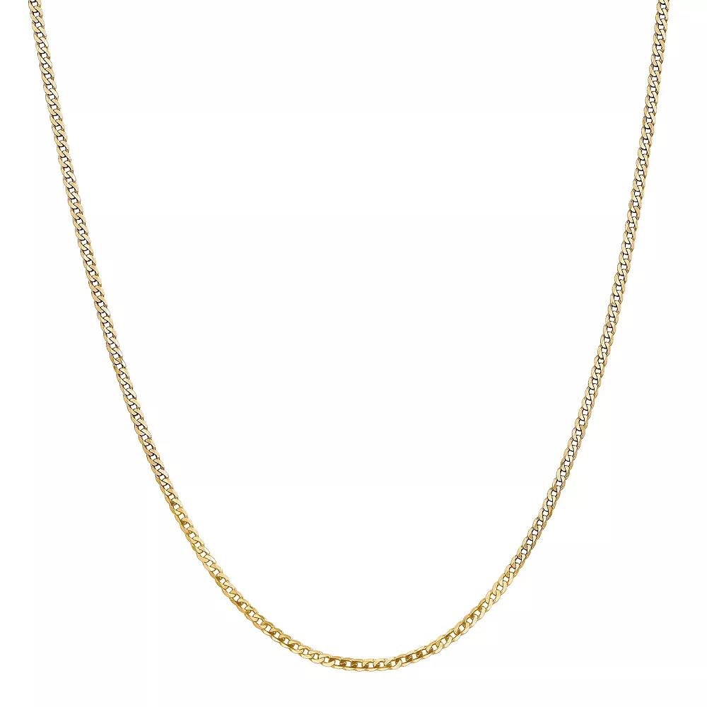 14k Gold Beveled Curb Chain Necklace, Women's, Size: 8" Product Image