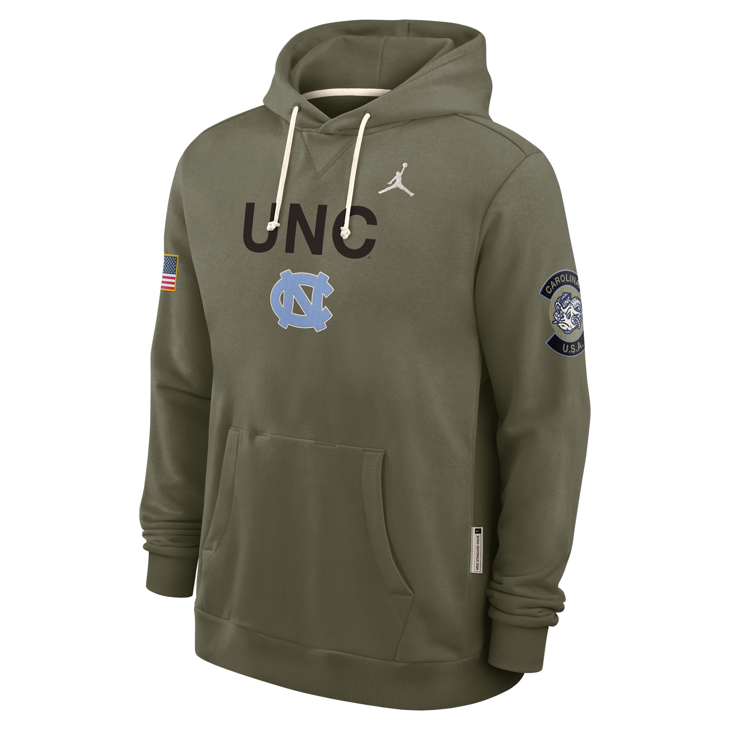 Mens North Carolina 2025 Military Appreciation Jordan Brand Dri-FIT College Pullover Hoodie | 0JAZ2DHNCN-R4M Product Image