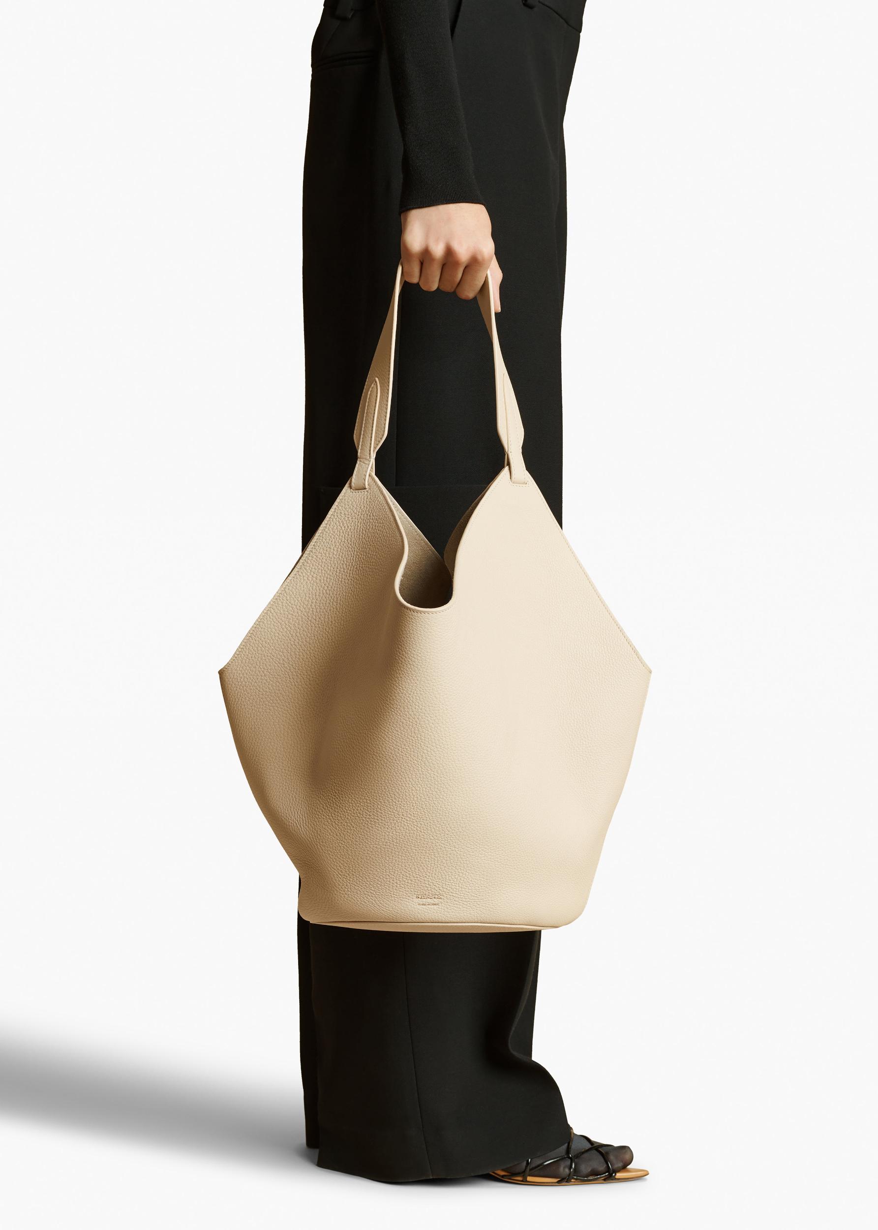 Medium Lotus Tote in Dark Ivory Pebbled Leather Product Image