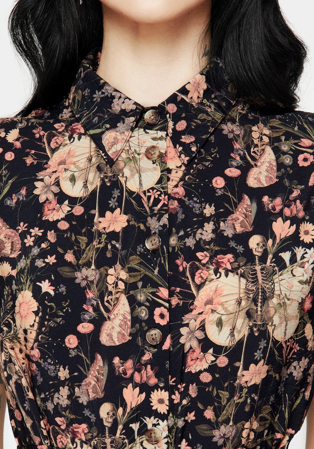 Pixie Floral Print Midi Shirt Dress Product Image