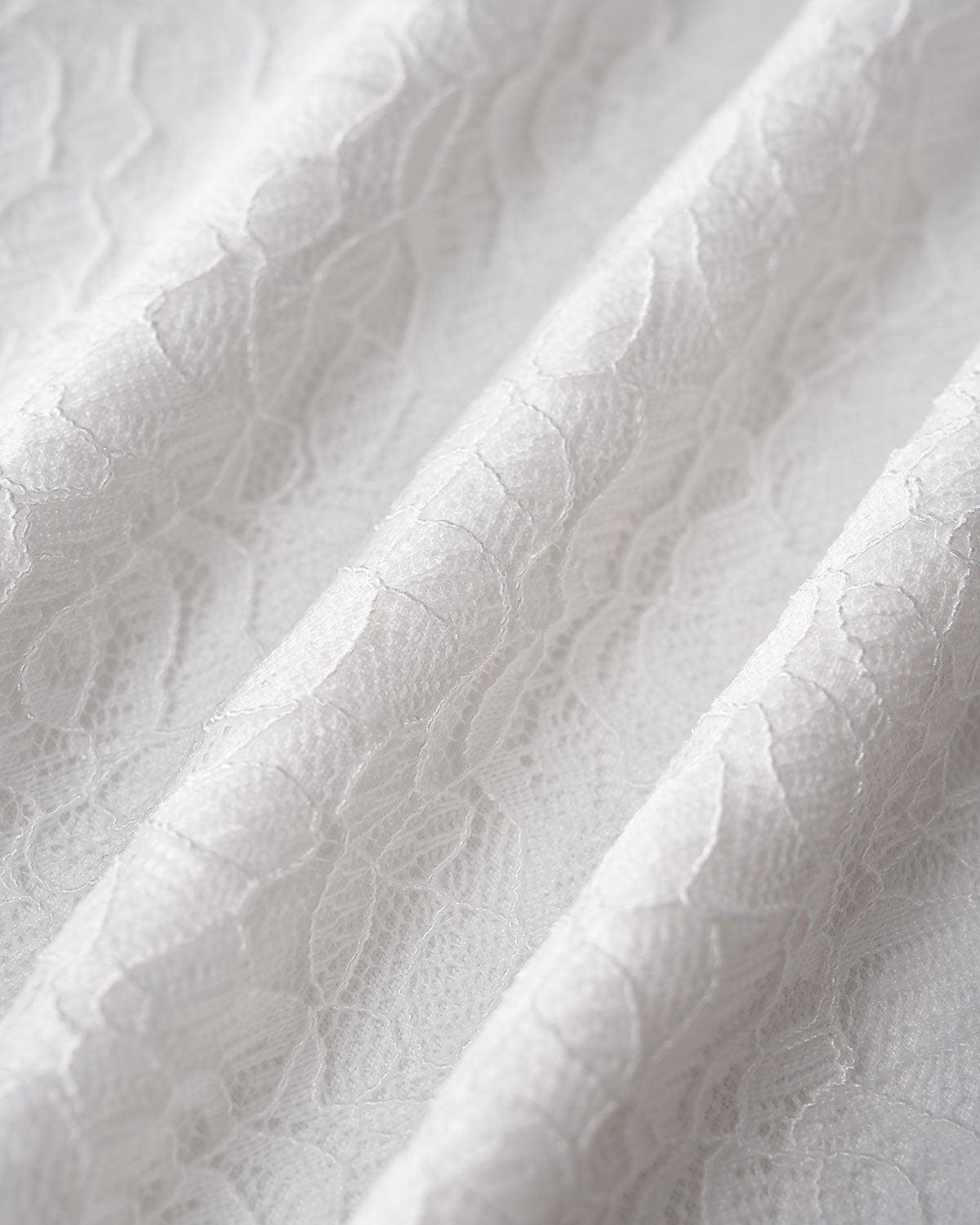 White Natural Waisted Knit Tulip Midi Skirt Product Image