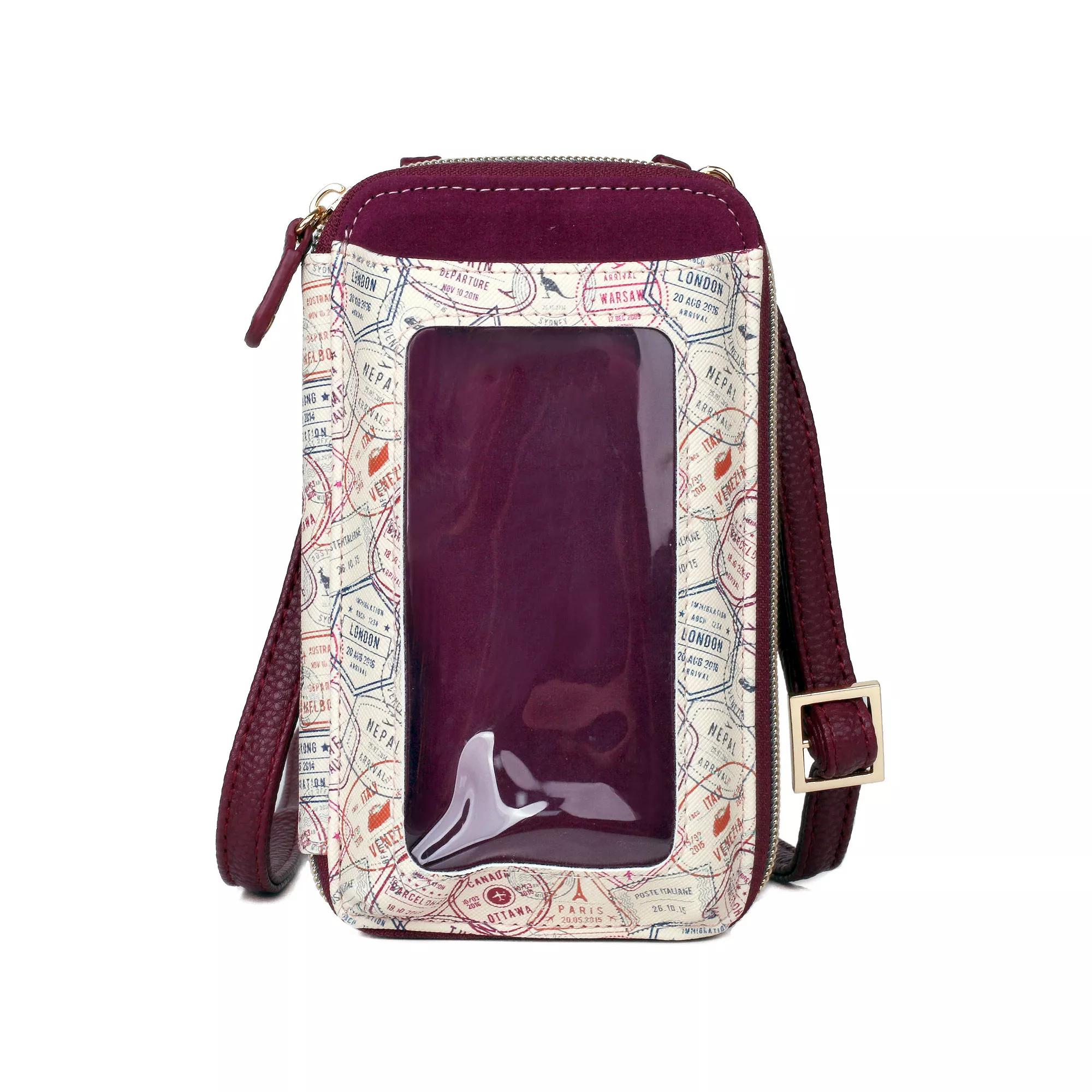 Women's Julia Buxton Nomad Printed Vegan Leather Everywhere Wallet, Nomad Merlot Product Image