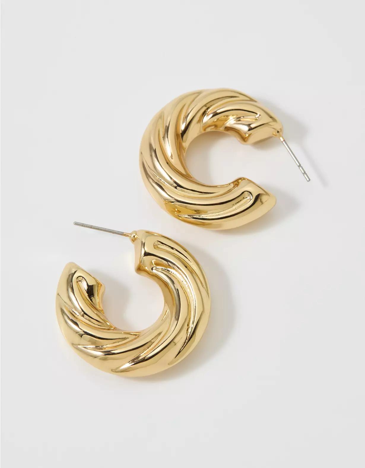 Aerie Chunky Croissant Hoop Earrings Product Image